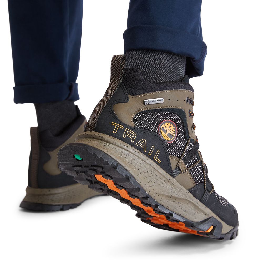 Bocanci De Drumeție Timberland Barbati Negrii/Maro - Garrison Trail Waterproof Mid - Romania - EFVIO